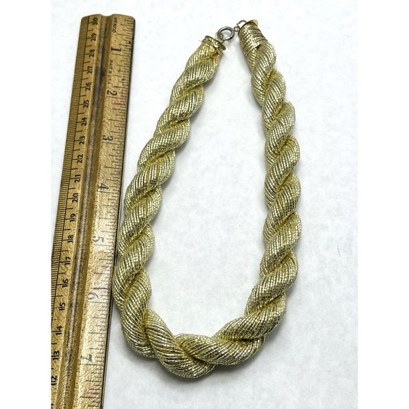 Vintage Gold Metallic Rope Choker Necklace - Picture 4 of 4